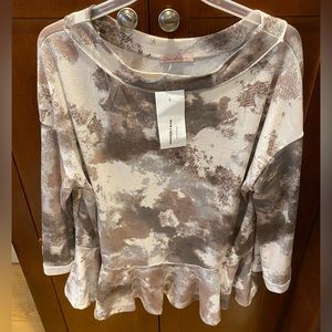 Tie Dye Bell Top from Ces femme grey multi color BNWT size Medium Sweatshirt